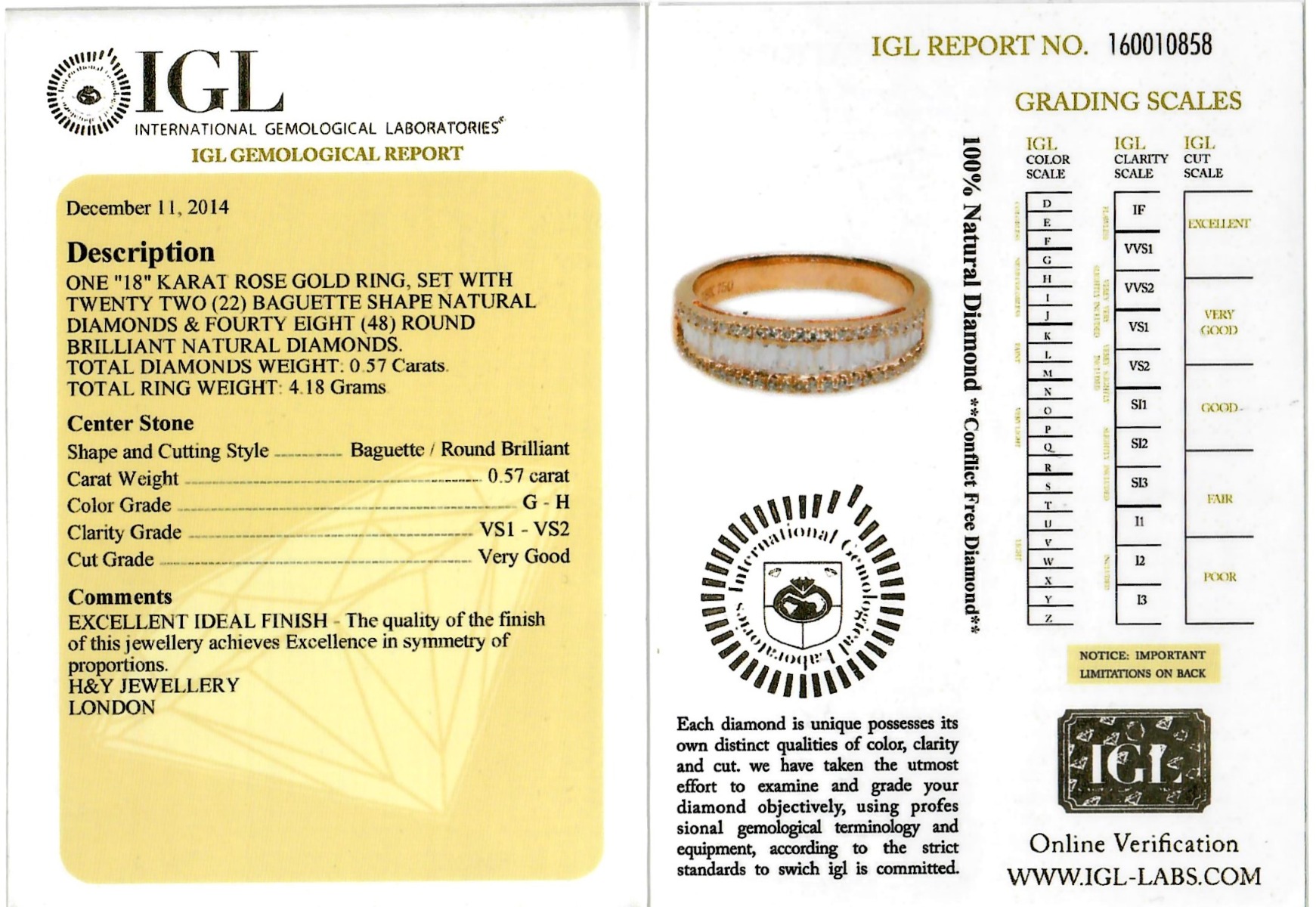 Rose Gold Baguette & Brilliant Cut Diamond Half Eternity Ring - 0.57ct-11796