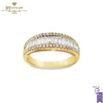 Rose Gold Baguette & Brilliant Cut Diamond Half Eternity Ring - 0.57ct-0