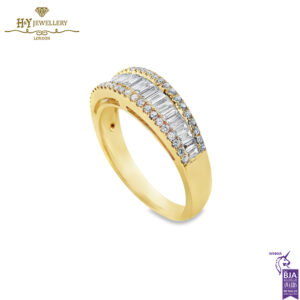 Rose Gold Baguette & Brilliant Cut Diamond Half Eternity Ring - 0.57ct-14338