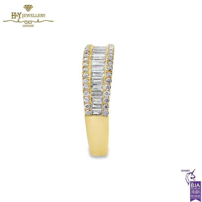 Rose Gold Baguette & Brilliant Cut Diamond Half Eternity Ring - 0.57ct-14339