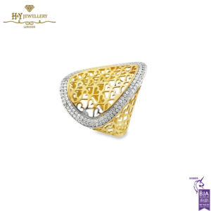 Yellow Gold Brilliant Cut Diamond Heart Shape Ring - 0.80ct-14344