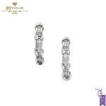 White Gold Princess Cut Diamonds Hoop Earrings - 1.02ct-0