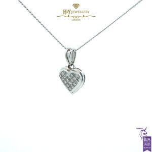 White Gold Brilliant Cut Diamond Heart Shape Pendant - 1.10ct-17351