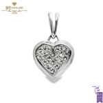 White Gold Brilliant Cut Diamond Heart Shape Pendant - 1.10ct-0