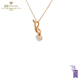 Rose Gold Brilliant Cut Diamond Swirl Pendant - 0.26ct-17633