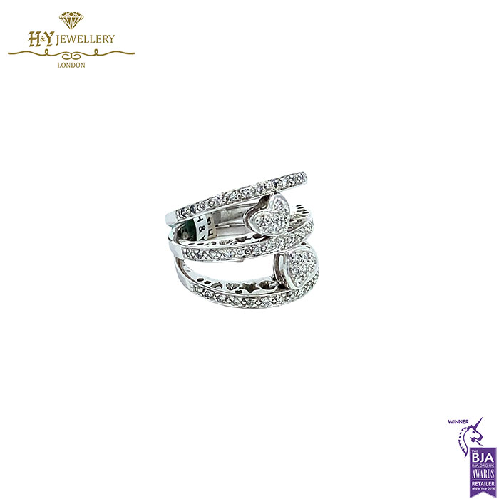 White Gold Brilliant Cut Diamond Ring - 0.62ct-17622
