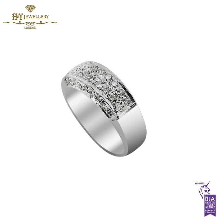 White Gold Brilliant Cut Diamond Wedding Ring - 0.95ct-14082