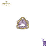 White Gold Triliant Cut Amethyst & Brilliant Cut Citrine with Diamond Mauboussin Ring - 14.57ct-0