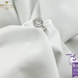 White Gold Brilliant Cut Diamond Engagement Ring - 0.45 ct-9907