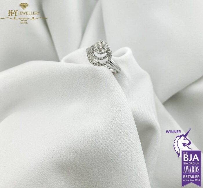 White Gold Brilliant Cut Diamond Engagement Ring - 0.45 ct-9907