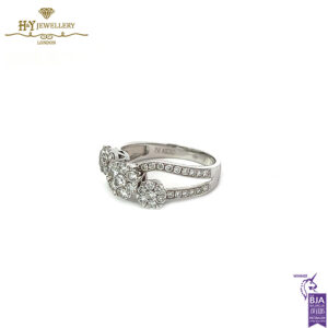 White Gold Brilliant Cut Diamond Ring - 0.88ct-17729