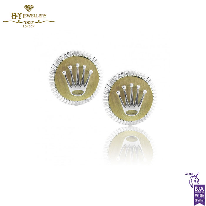 Rolex Design Matt Gold Finish Cufflinks -0