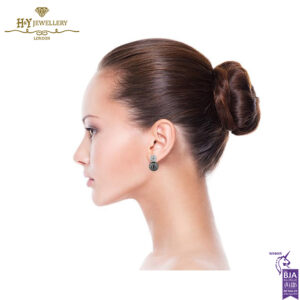 White Gold Tahiti Sea Pearl & Brilliant Cut Diamond Earrings -1.00ct-14438