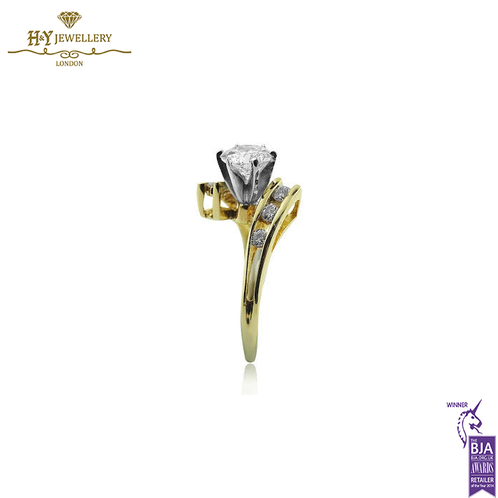 Yellow Gold Brilliant Cut Diamond Ring - 0.96ct-15164