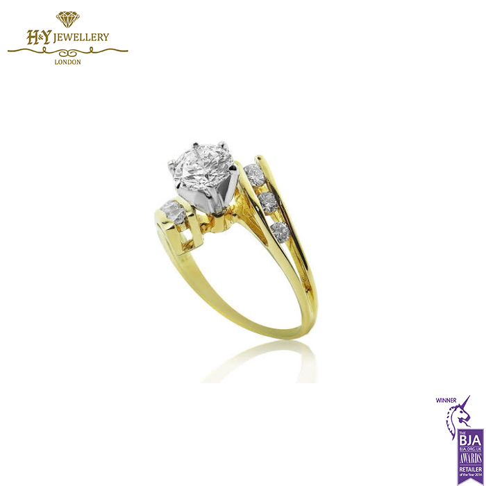 Yellow Gold Brilliant Cut Diamond Ring - 0.96ct-15165
