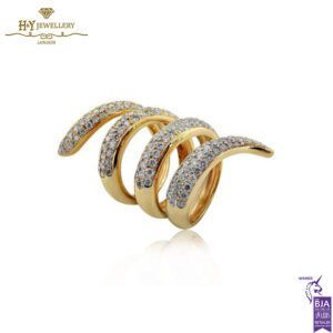 Rose Gold Brilliant Cut Diamond Swirl Shape Ring - 4.95ct-13954