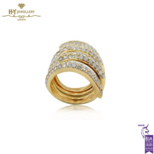 Rose Gold Brilliant Cut Diamond Swirl Shape Ring - 4.95ct-13955