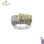 White & Yellow Gold with Fancy and White Brilliant Cut Diamond Ring - 2.01ct-0