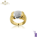 Yellow & White Gold Brilliant Cut Diamond Ring - 0.55ct-0