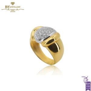 Yellow & White Gold Brilliant Cut Diamond Ring - 0.55ct-14116