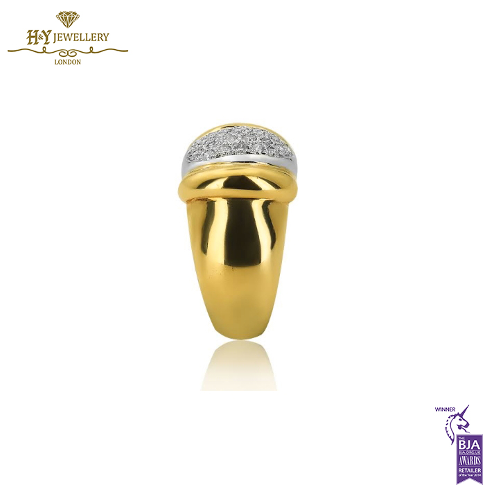 Yellow & White Gold Brilliant Cut Diamond Ring - 0.55ct-14117