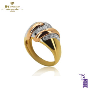 Yellow, Rose & White Gold Brilliant Cut Diamond Ring - 0.56ct-14146