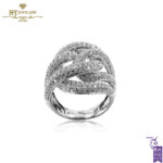 White Gold Brilliant Cut Diamond Spiral Shape Ring - 3.88ct -0
