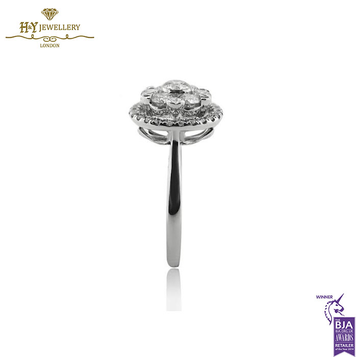 White Gold Brilliant Cut Diamond Ring - 1.16 ct-15465