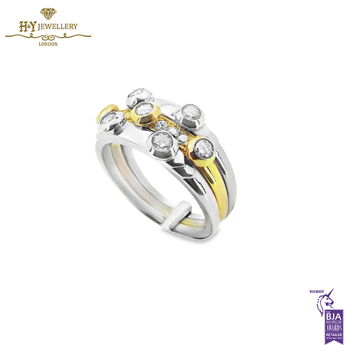 Yellow & White Gold Brilliant Cut Diamond Ring - 0.75ct-14318