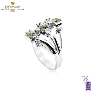 White Gold Brilliant Cut Colorless & Fancy Diamond Ring - 0.31ct-14129