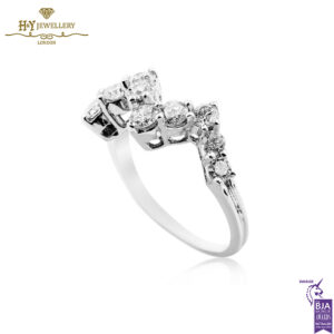 White Gold Brilliant Cut Diamond Zigzag Ring - 0.22ct-14163