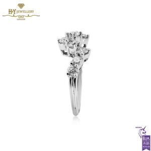 White Gold Brilliant Cut Diamond Zigzag Ring - 0.22ct-14164