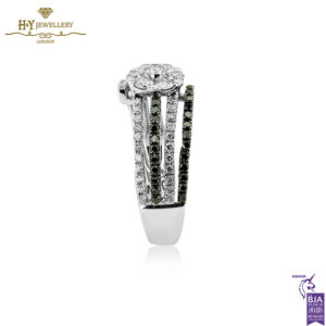 White Gold Brilliant Cut Diamond & Onyx Ring - 0.87ct-16197