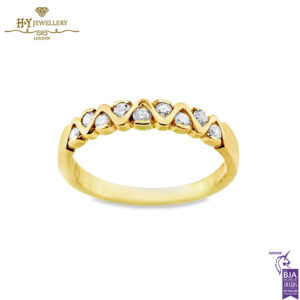 Yellow Gold Brilliant Cut Diamond Ring - 0.21ct-0