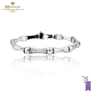 White Gold Bone Design With Diamond Bracelet-1.16 ct-0