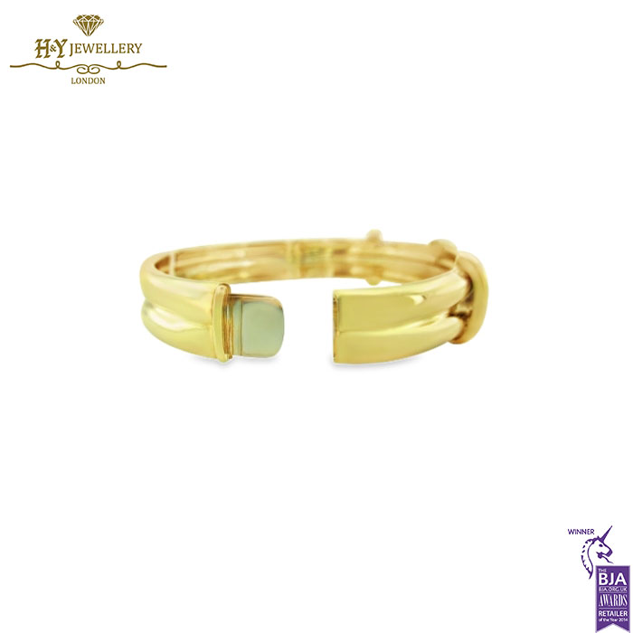 Yellow & White Gold Brilliant Cut Diamond Bangle - 1.02ct-15651