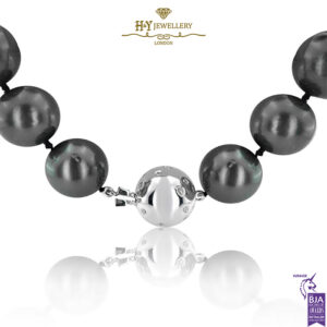 White Gold Tahitian South Sea Pearl & Diamond Necklace - 0.30ct-15041