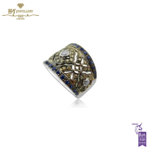 White Gold Brilliant Cut Diamond & Colored Gem Stones Ring - 2.11ct-14100