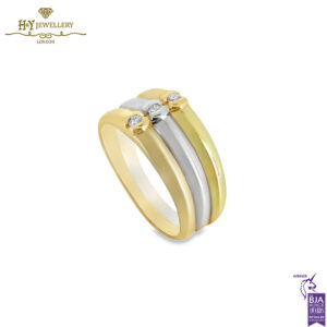 Multi Color Gold Brilliant Cut Diamond Ring - 0.10ct-14286