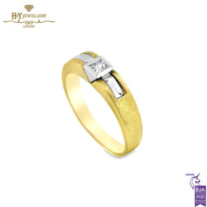 Yellow & White Gold Princess Cut Diamond Ring - 0.25ct-14295