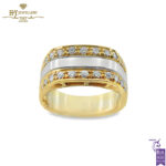 Yellow & White Gold Round Brilliant Cut Ring - 0.33ct-0