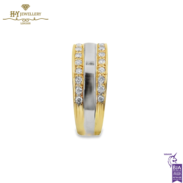 Yellow & White Gold Round Brilliant Cut Ring - 0.33ct-14290