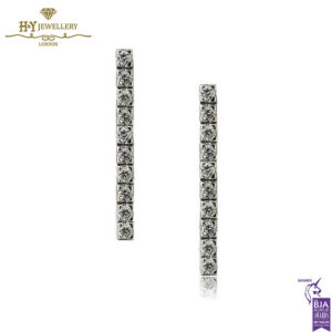 White Gold Brilliant Cut Diamond Earrings - 0.41ct-0