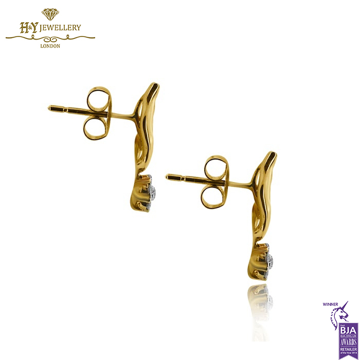 Rose Gold Brilliant Cut Diamond Earrings - 0.30ct-14497