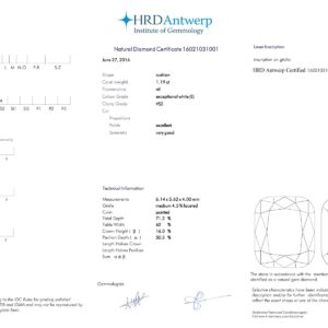 White Gold Cushion & Round Brilliant Cut Engagement Ring - 1.60ct-9695