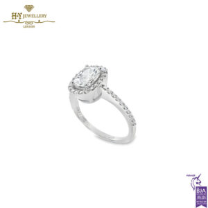 White Gold Cushion & Round Brilliant Cut Engagement Ring - 1.60ct-13983