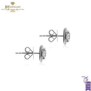 White Gold Brilliant Cut Diamond Halo Earrings - 1.79ct-14405