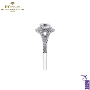 White Gold Square Cut & Round Cut Diamond Engagement Ring - 1.50ct-13846