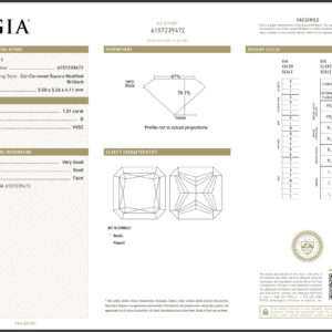 White Gold Square Cut & Round Cut Diamond Engagement Ring - 1.50ct-13847