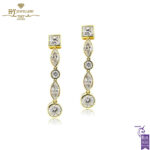 Yellow Gold Mixed Cut Diamond Earrings - 7.00ct -0